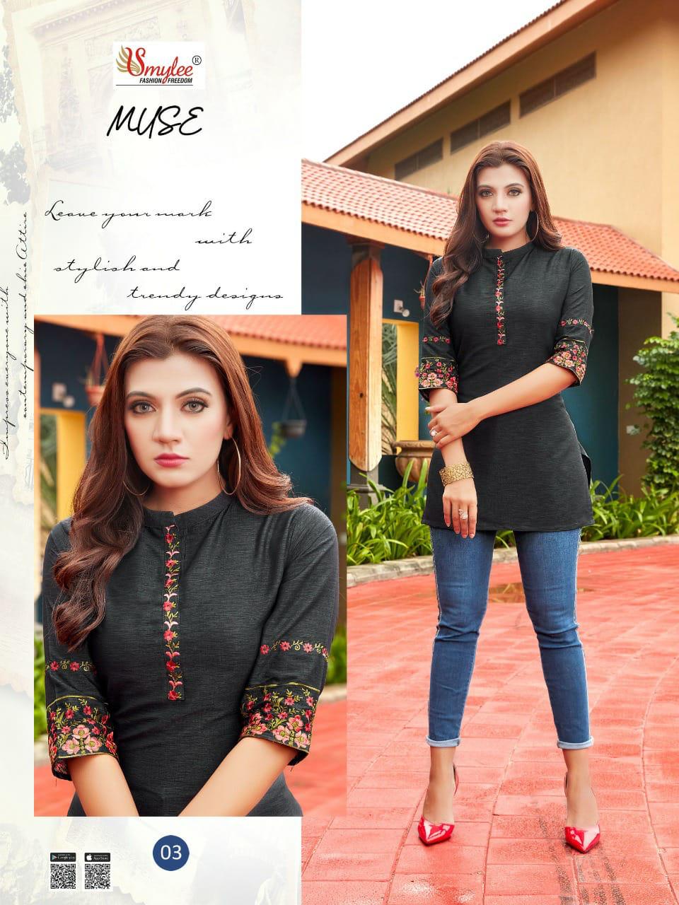 Smylee Muse Ethnic Wear Rayon Western Fancy Designer Top Collection